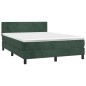 vidaXL Boxspringbett mit Matratze Dunkelgrün 140x200 cm Samt vidaXL Boxspringbett mit Matratze Dunkelgrün 140x200 cm Samt