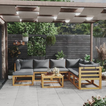vidaXL 8-tlg. Garten-Lounge-Set mit Auflagen Massivholz Akazie