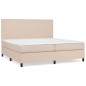 vidaXL Boxspringbett Matratze Cappuccino-Braun 200x200cm Kunstleder vidaXL Boxspringbett Matratze Cappuccino-Braun 200x200cm Kunstleder