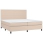 vidaXL Boxspringbett Matratze Cappuccino-Braun 200x200cm Kunstleder vidaXL Boxspringbett Matratze Cappuccino-Braun 200x200cm Kunstleder