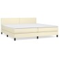 vidaXL Boxspringbett mit Matratze Creme 200x200 cm Kunstleder vidaXL Boxspringbett mit Matratze Creme 200x200 cm Kunstleder