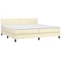 vidaXL Boxspringbett mit Matratze Creme 200x200 cm Kunstleder vidaXL Boxspringbett mit Matratze Creme 200x200 cm Kunstleder