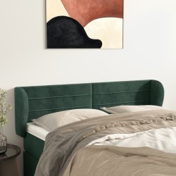 vidaXL Kopfteil mit Ohren Dunkelgrün 147x23x78/88 cm Samt