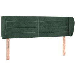 vidaXL Kopfteil mit Ohren Dunkelgrün 147x23x78/88 cm Samt