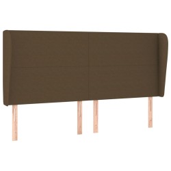 vidaXL Kopfteil mit Ohren Dunkelbraun 163x23x118/128 cm Stoff