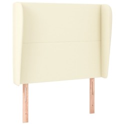 vidaXL Kopfteil mit Ohren Creme 93x23x118/128 cm Kunstleder