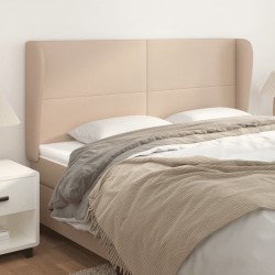 vidaXL Kopfteil mit Ohren Cappuccino-Braun 163x23x118/128cm Kunstleder