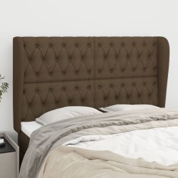 vidaXL Kopfteil mit Ohren Dunkelbraun 163x23x118/128 cm Stoff
