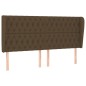 vidaXL Kopfteil mit Ohren Dunkelbraun 203x23x118/128 cm Stoff vidaXL Kopfteil mit Ohren Dunkelbraun 203x23x118/128 cm Stoff