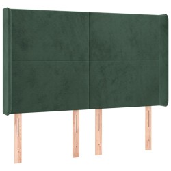vidaXL Kopfteil mit Ohren Dunkelgrün 147x16x118/128 cm Samt