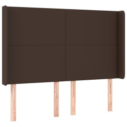 vidaXL Kopfteil mit Ohren Braun 147x16x118/128 cm Kunstleder