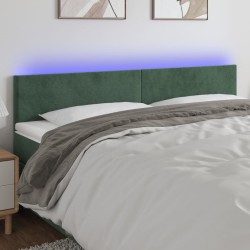 vidaXL LED Kopfteil Dunkelgrün 160x5x78/88 cm Samt