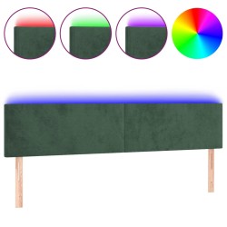 vidaXL LED Kopfteil Dunkelgrün 160x5x78/88 cm Samt