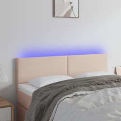 vidaXL LED Kopfteil Cappuccino-Braun 144x5x78/88 cm Kunstleder