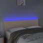 vidaXL LED Kopfteil Cappuccino-Braun 144x5x78/88 cm Kunstleder