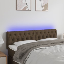 vidaXL LED Kopfteil Dunkelbraun 160x7x78/88 cm Stoff