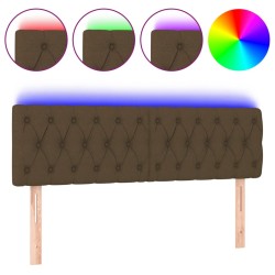 vidaXL LED Kopfteil Dunkelbraun 160x7x78/88 cm Stoff