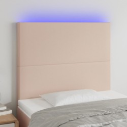 vidaXL LED Kopfteil Cappuccino-Braun 100x5x118/128cm Kunstleder