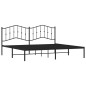 vidaXL Bettgestell mit Kopfteil Metall Schwarz 193x203 cm vidaXL Bettgestell mit Kopfteil Metall Schwarz 193x203 cm