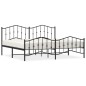 vidaXL Bettgestell mit Kopf- und Fußteil Metall Schwarz 193x203 cm vidaXL Bettgestell mit Kopf- und Fußteil Metall Schwarz 193x203 cm