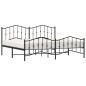 vidaXL Bettgestell mit Kopf- und Fußteil Metall Schwarz 193x203 cm vidaXL Bettgestell mit Kopf- und Fußteil Metall Schwarz 193x203 cm