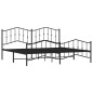 vidaXL Bettgestell mit Kopf- und Fußteil Metall Schwarz 193x203 cm vidaXL Bettgestell mit Kopf- und Fußteil Metall Schwarz 193x203 cm