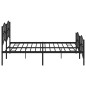 vidaXL Bettgestell mit Kopf- und Fußteil Metall Schwarz 193x203 cm vidaXL Bettgestell mit Kopf- und Fußteil Metall Schwarz 193x203 cm