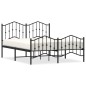 vidaXL Bettgestell mit Kopf- und Fußteil Metall Schwarz 140x190 cm vidaXL Bettgestell mit Kopf- und Fußteil Metall Schwarz 140x190 cm