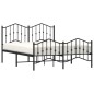 vidaXL Bettgestell mit Kopf- und Fußteil Metall Schwarz 140x190 cm vidaXL Bettgestell mit Kopf- und Fußteil Metall Schwarz 140x190 cm