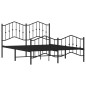 vidaXL Bettgestell mit Kopf- und Fußteil Metall Schwarz 140x190 cm vidaXL Bettgestell mit Kopf- und Fußteil Metall Schwarz 140x190 cm
