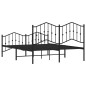 vidaXL Bettgestell mit Kopf- und Fußteil Metall Schwarz 140x190 cm vidaXL Bettgestell mit Kopf- und Fußteil Metall Schwarz 140x190 cm