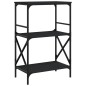 vidaXL Bücherregal 3 Böden Schwarz 59x35x90,5 cm Holzwerkstoff vidaXL Bücherregal 3 Böden Schwarz 59x35x90,5 cm Holzwerkstoff