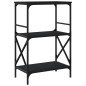 vidaXL Bücherregal 3 Böden Schwarz 59x35x90,5 cm Holzwerkstoff vidaXL Bücherregal 3 Böden Schwarz 59x35x90,5 cm Holzwerkstoff