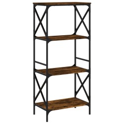 vidaXL Bücherregal 4 Böden Räuchereiche 59x35x132 cm Holzwerkstoff