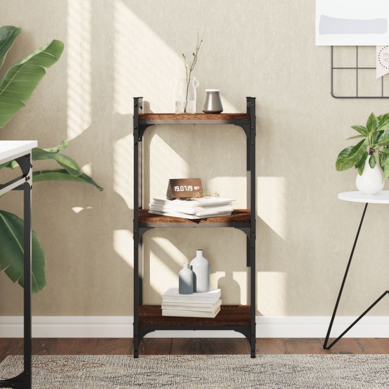 vidaXL Bücherregal 3 Böden Braun Eichen-Optik 40x30x86cm Holzwerkstoff vidaXL Bücherregal 3 Böden Braun Eichen-Optik 40x30x86cm Holzwerkstoff