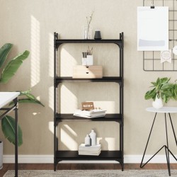 vidaXL Bücherregal 4 Böden Schwarz 60x30x120 cm Holzwerkstoff