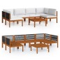 7-tlg. Garten-Lounge-Set mit Kissen Cremeweiß Massivholz Akazie 7-tlg. Garten-Lounge-Set mit Kissen Cremeweiß Massivholz Akazie