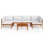 7-tlg. Garten-Lounge-Set mit Kissen Cremeweiß Massivholz Akazie 7-tlg. Garten-Lounge-Set mit Kissen Cremeweiß Massivholz Akazie