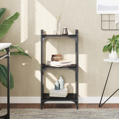 vidaXL Bücherregal 3 Böden Schwarz 40x30x86 cm Holzwerkstoff