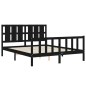 Massivholzbett mit Kopfteil Schwarz 160x200 cm Massivholzbett mit Kopfteil Schwarz 160x200 cm