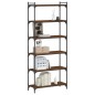 vidaXL Bücherregal 6 Böden Braun Eiche-Optik 80x30x188cm Holzwerkstoff vidaXL Bücherregal 6 Böden Braun Eiche-Optik 80x30x188cm Holzwerkstoff