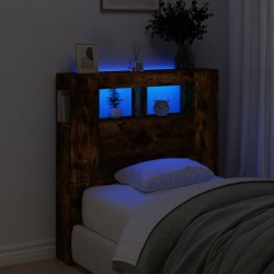 vidaXL LED-Kopfteil Räuchereiche 100x18,5x103,5 cm Holzwerkstoff