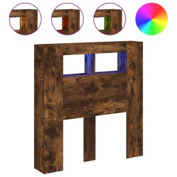 vidaXL LED-Kopfteil Räuchereiche 100x18,5x103,5 cm Holzwerkstoff