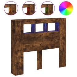 vidaXL LED-Kopfteil Räuchereiche 120x18,5x103,5 cm Holzwerkstoff