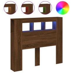 vidaXL LED-Kopfteil Braun Eichen-Optik 120x18,5x103,5 cm Holzwerkstoff
