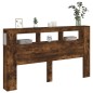 vidaXL LED-Kopfteil Räuchereiche 180x18,5x103,5 cm Holzwerkstoff