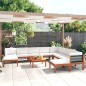 11-tlg. Garten-Lounge-Set mit Kissen Cremeweiß Massivholz Akazie 11-tlg. Garten-Lounge-Set mit Kissen Cremeweiß Massivholz Akazie