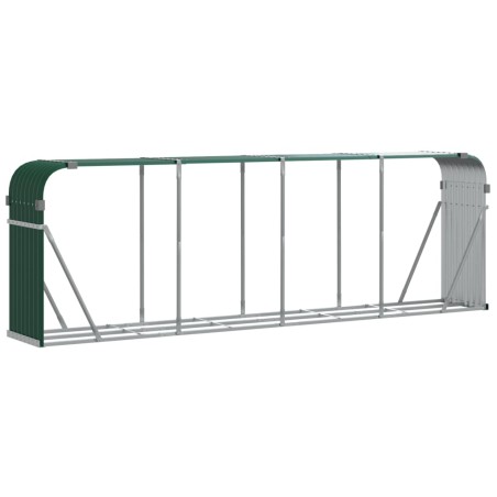 vidaXL Kaminholzunterstand Grün 300x45x100 cm Verzinkter Stahl