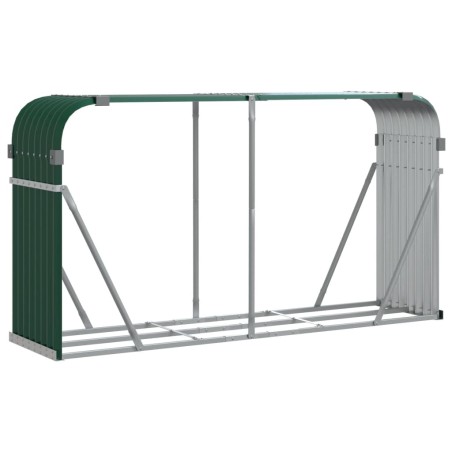 vidaXL Kaminholzunterstand Grün 180x45x100 cm Verzinkter Stahl