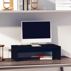 vidaXL Monitorständer Schwarz 50x27x15 cm Massivholz Kiefer